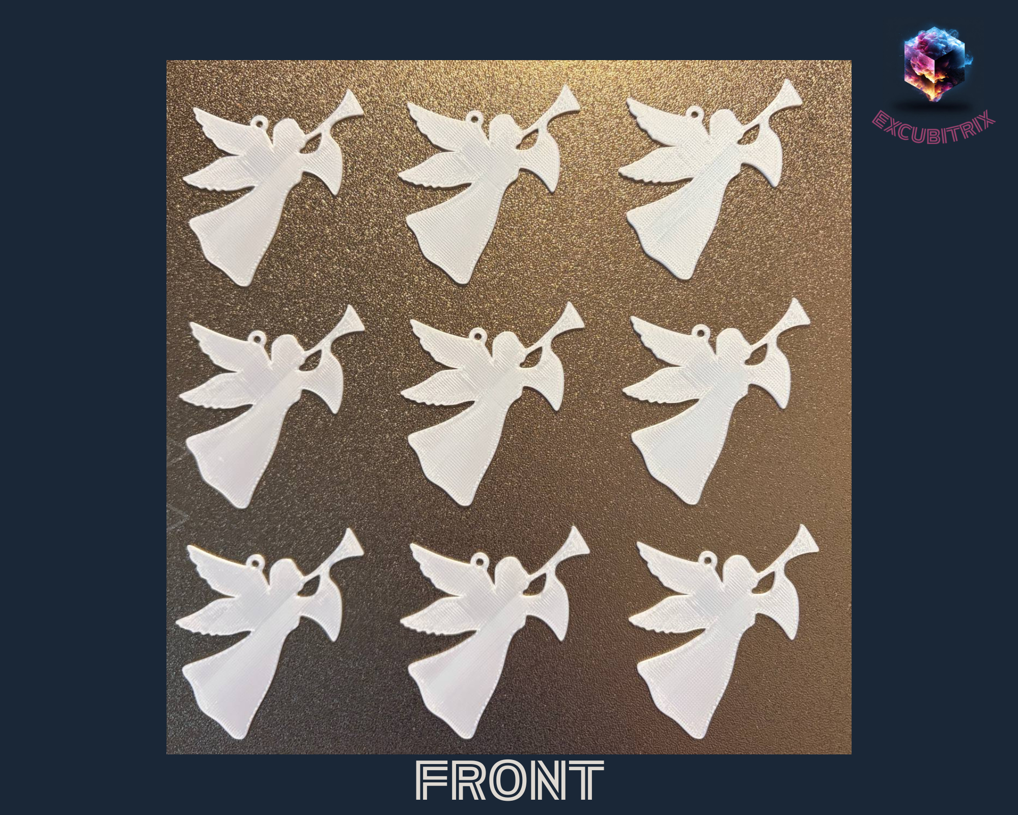 Christbaumdekoration - Engel mit Trompete - 9 Stück