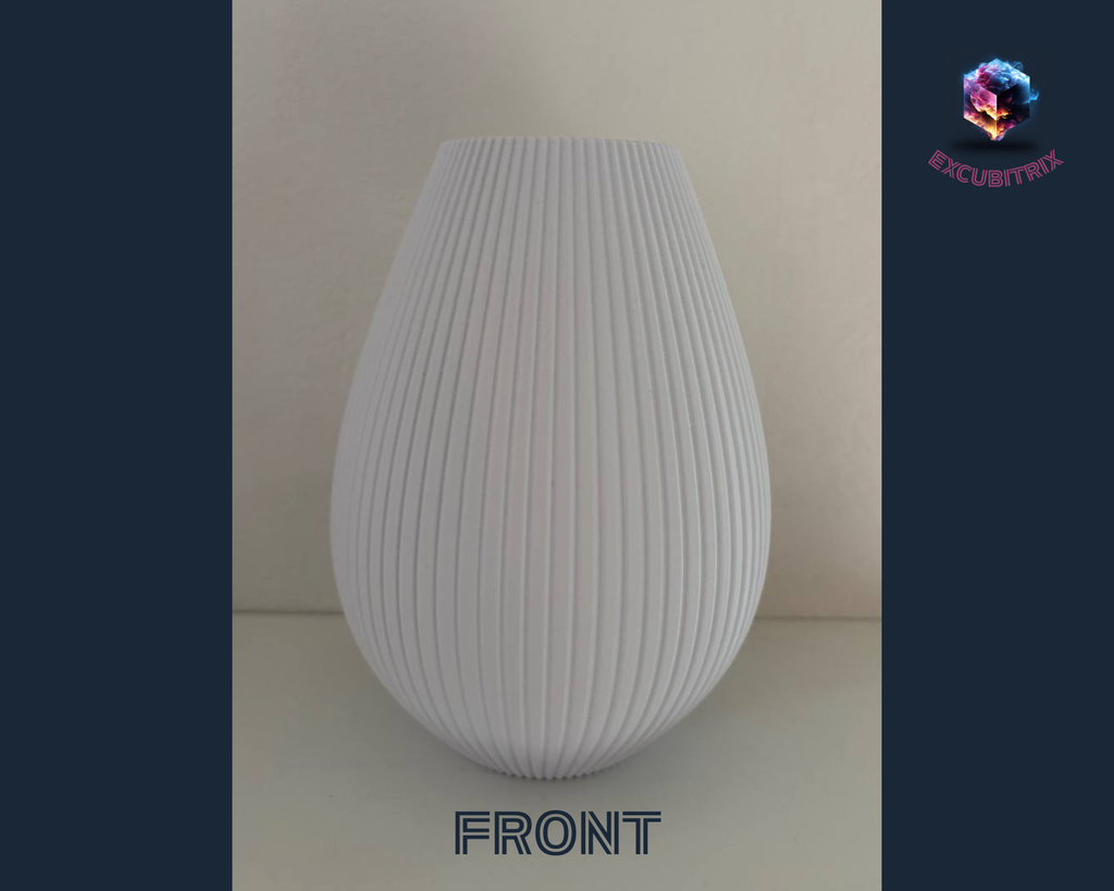 Gerippte Vase - 16,3cm lang - 12,2cm breit