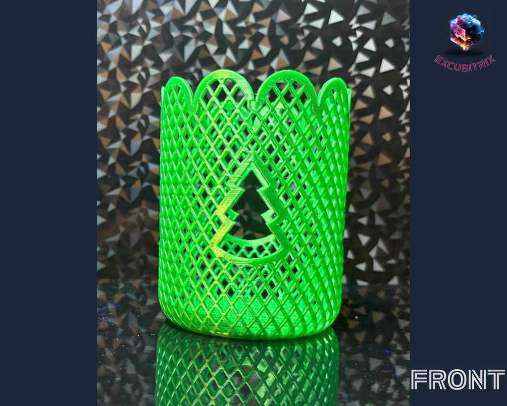 Netz-Teelichthalter - Weihnachtsbäume