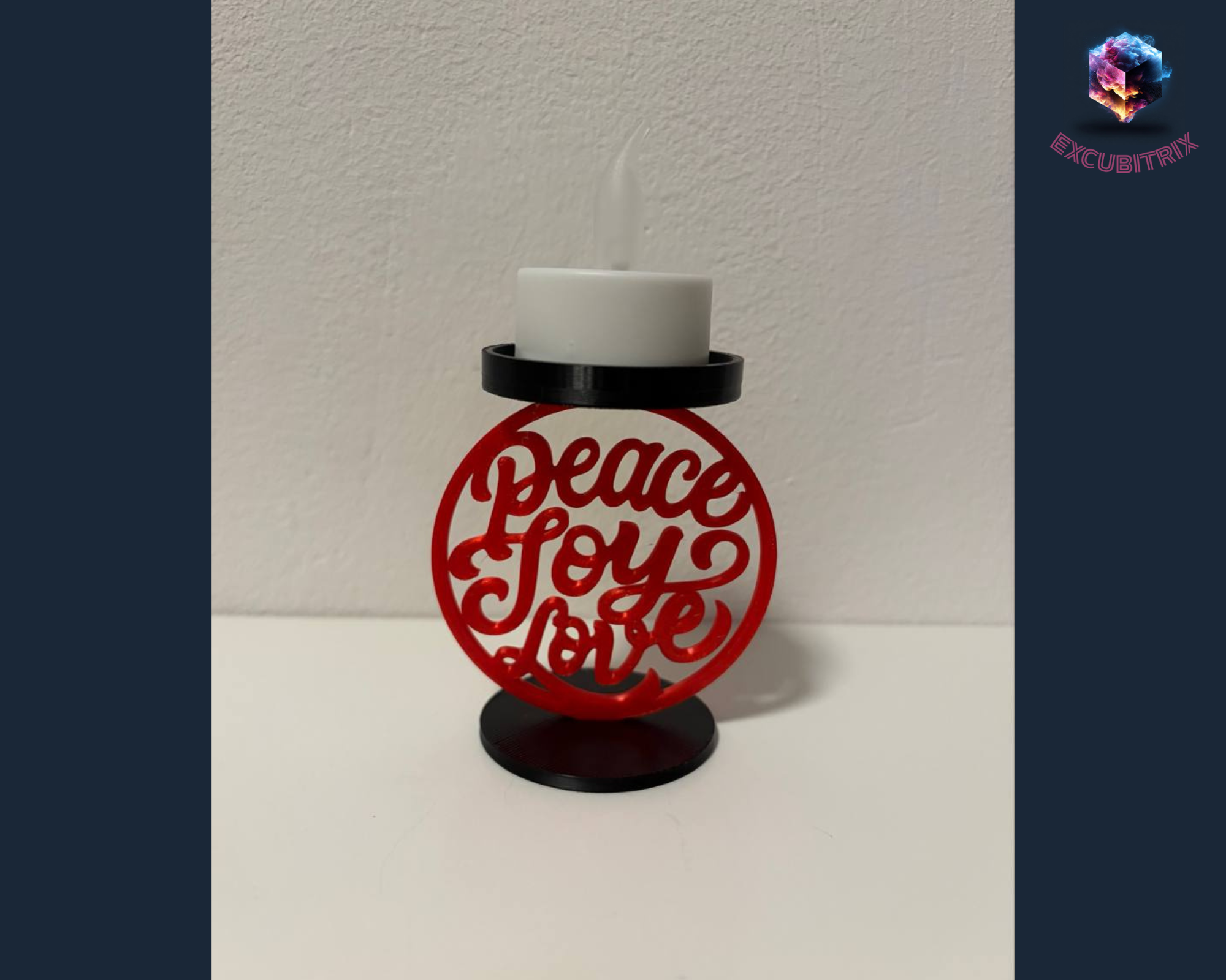 Teelichthalter - Peace, Joy, Love