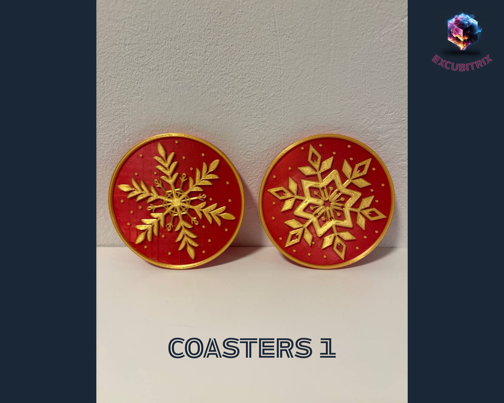 Untersetzer - Schneeflocken - 4 Stück inkl. Halter