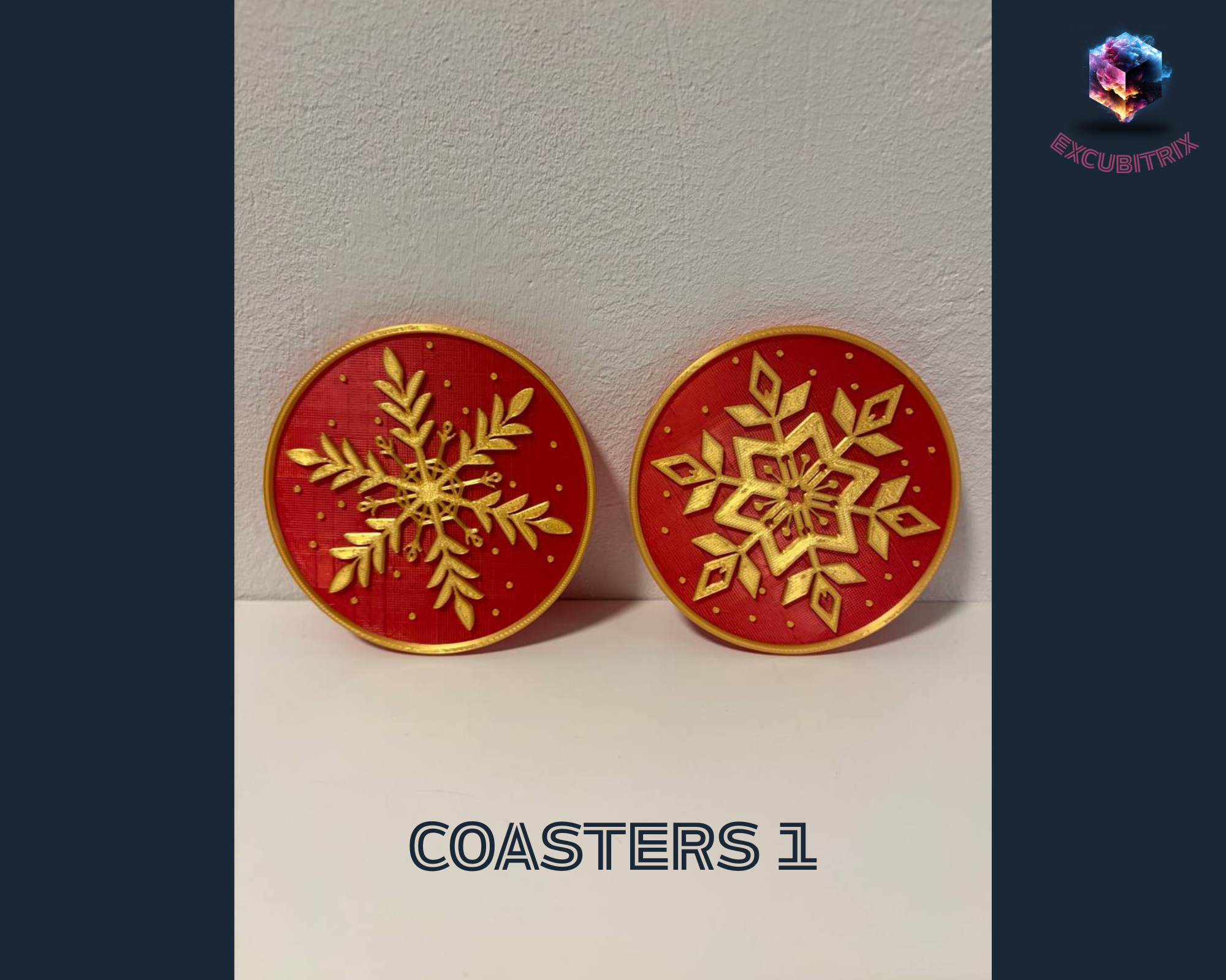 Untersetzer - Schneeflocken - 4 Stück inkl. Halter