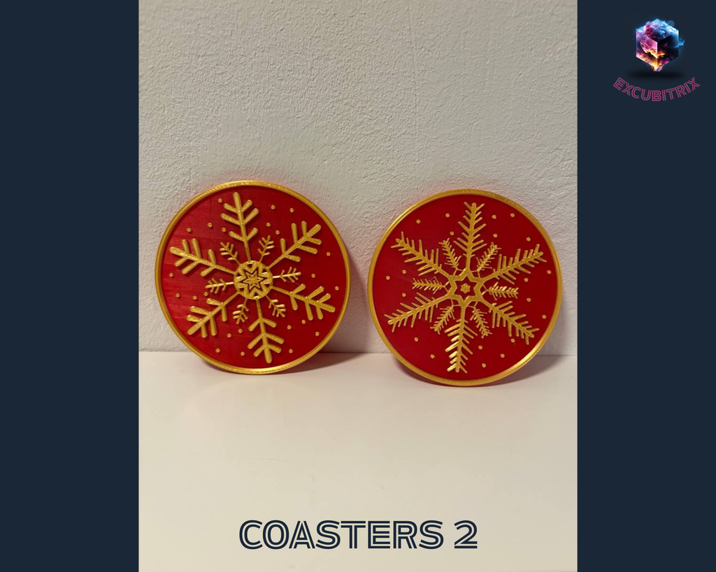 Untersetzer - Schneeflocken - 4 Stück inkl. Halter