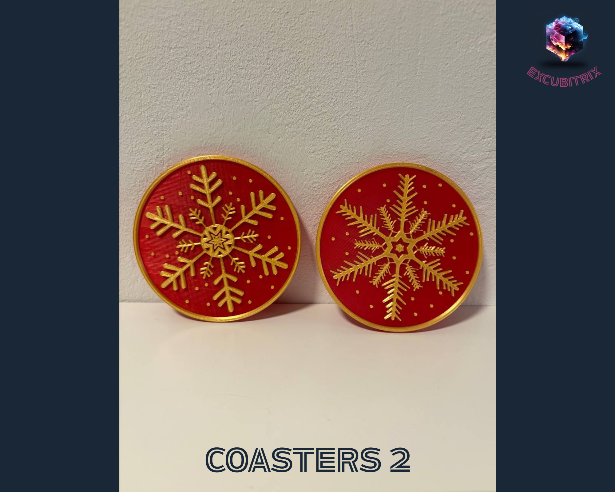 Untersetzer - Schneeflocken - 4 Stück inkl. Halter