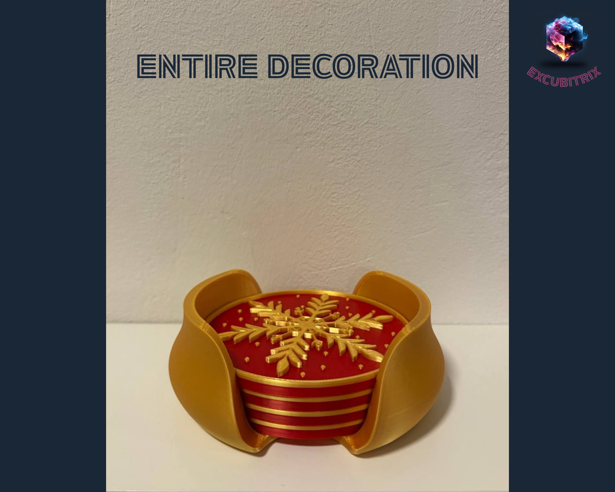 Untersetzer - Schneeflocken - 4 Stück inkl. Halter