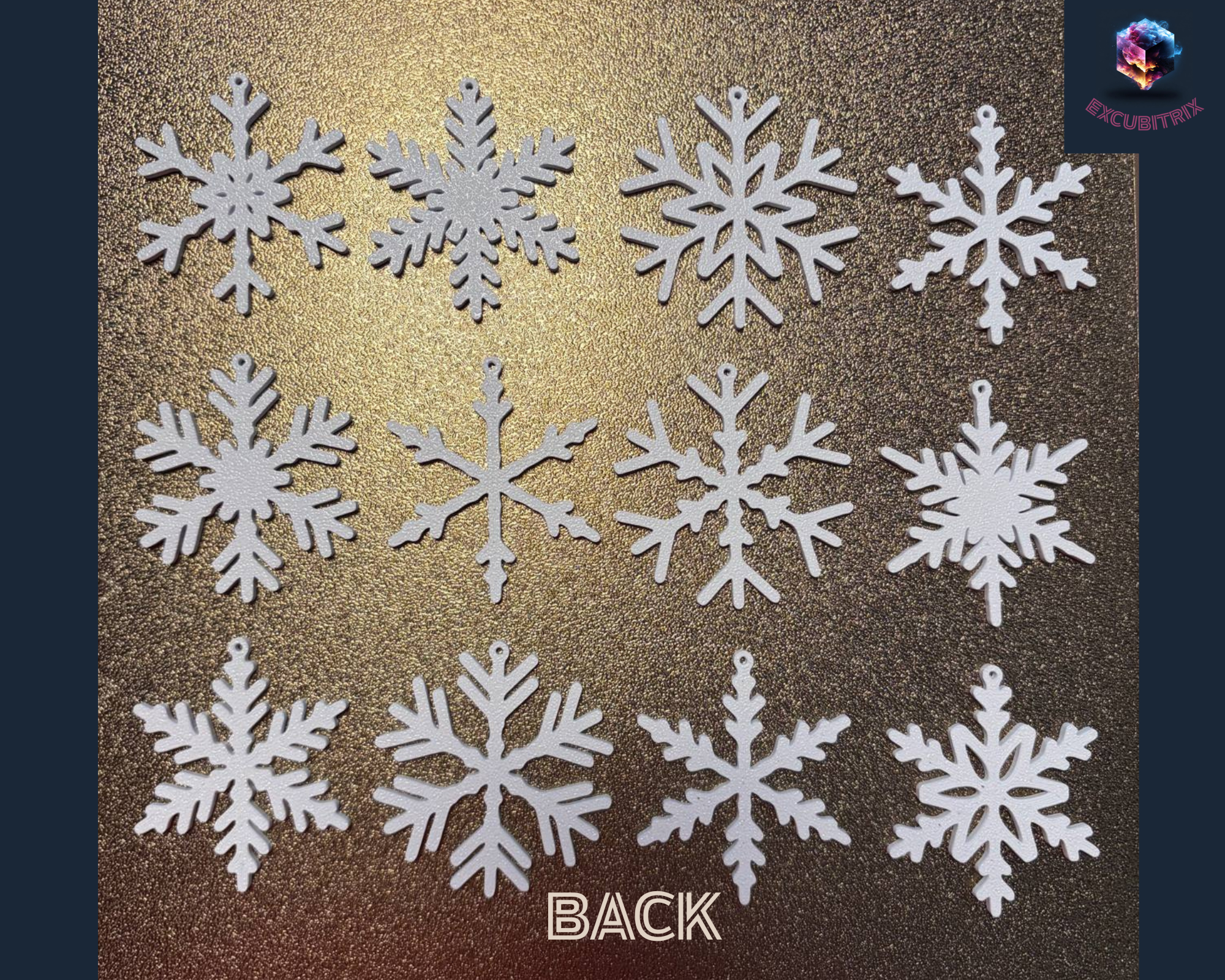 Christbaumdekoration - Schneeflocken - 12 Stück