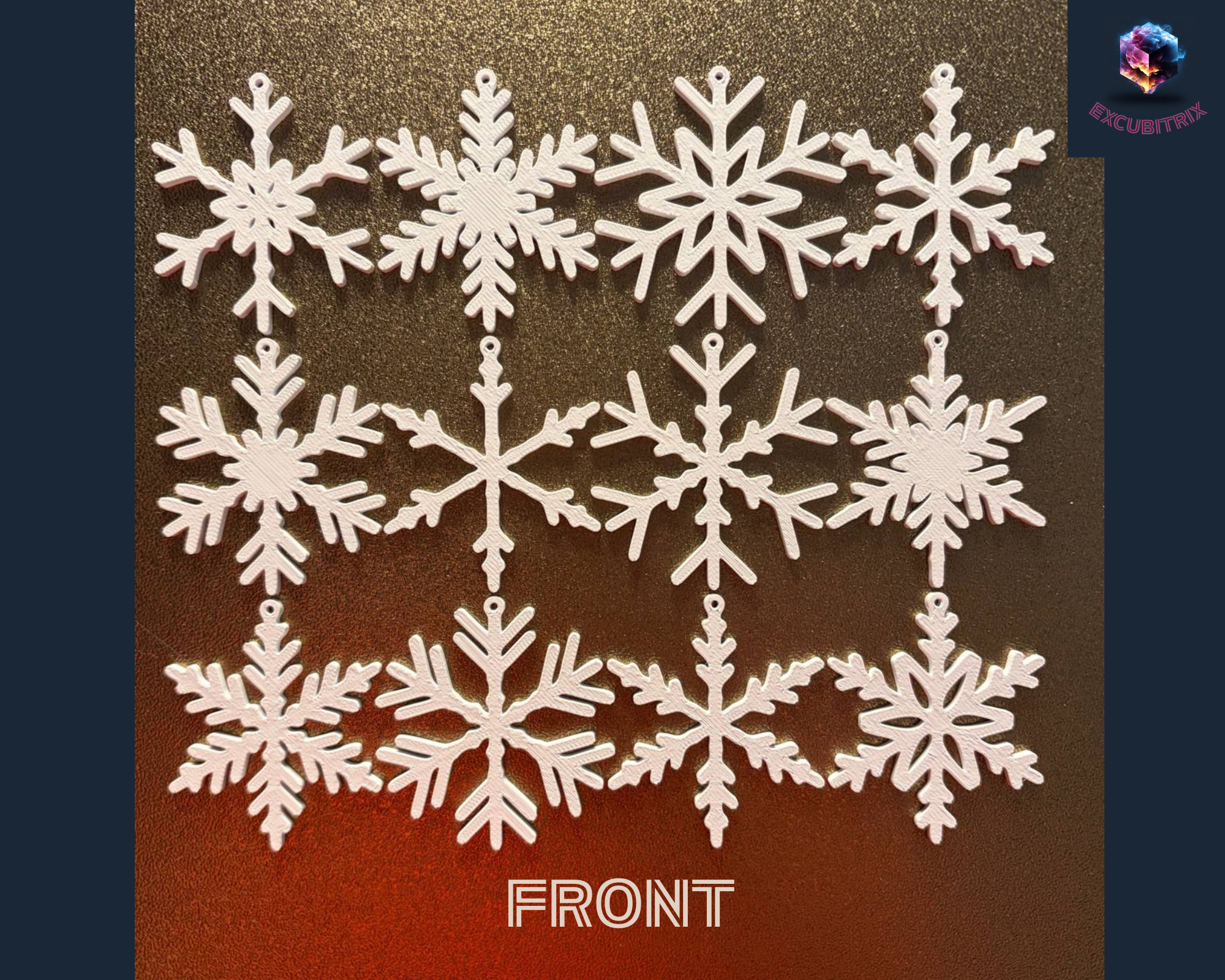 Christbaumdekoration - Schneeflocken - 12 Stück