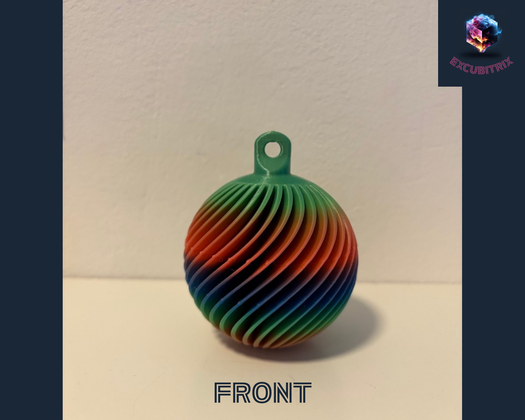 Gerippte Christbaumkugel - Durchmesser 7cm