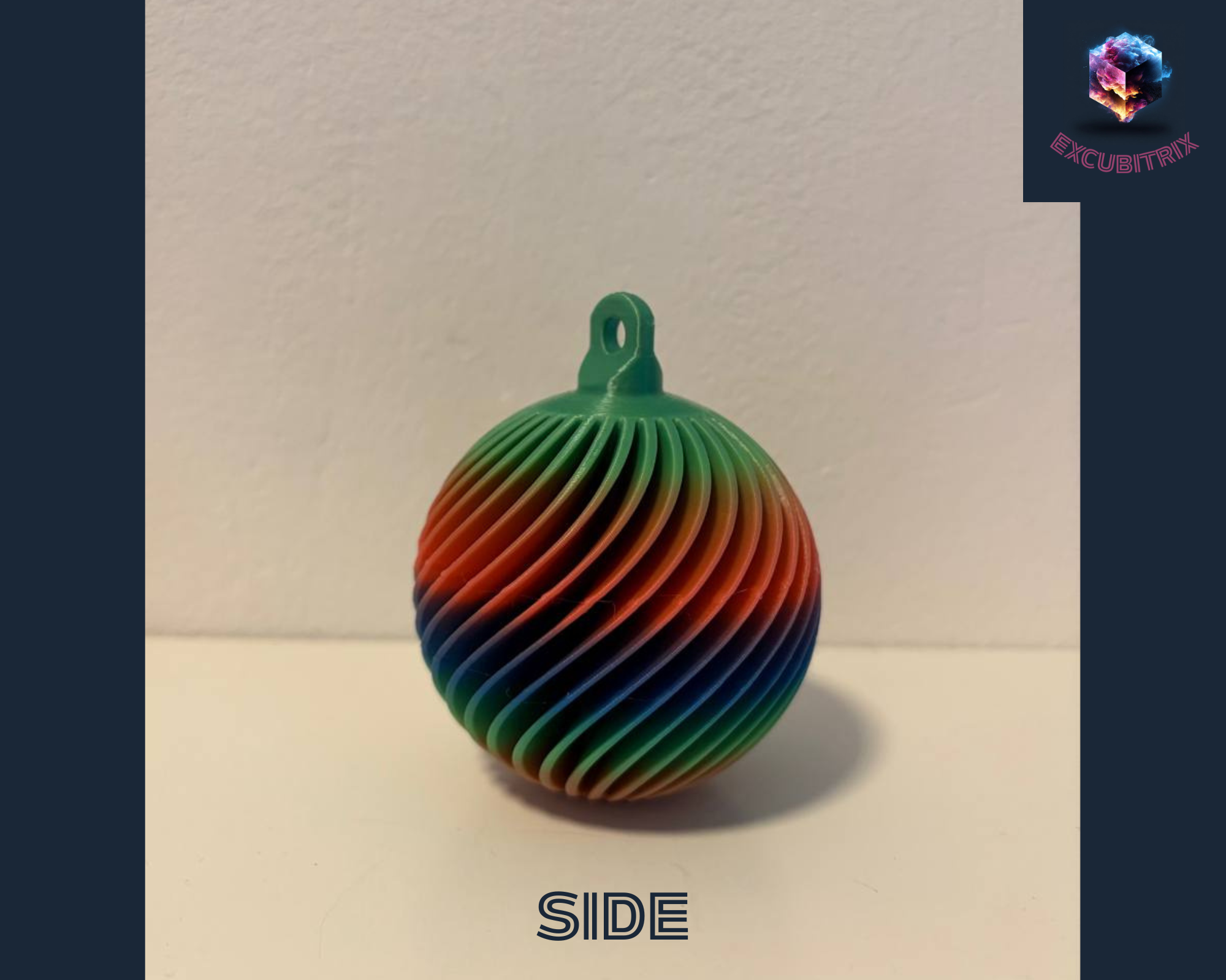 Gerippte Christbaumkugel - Durchmesser 7cm