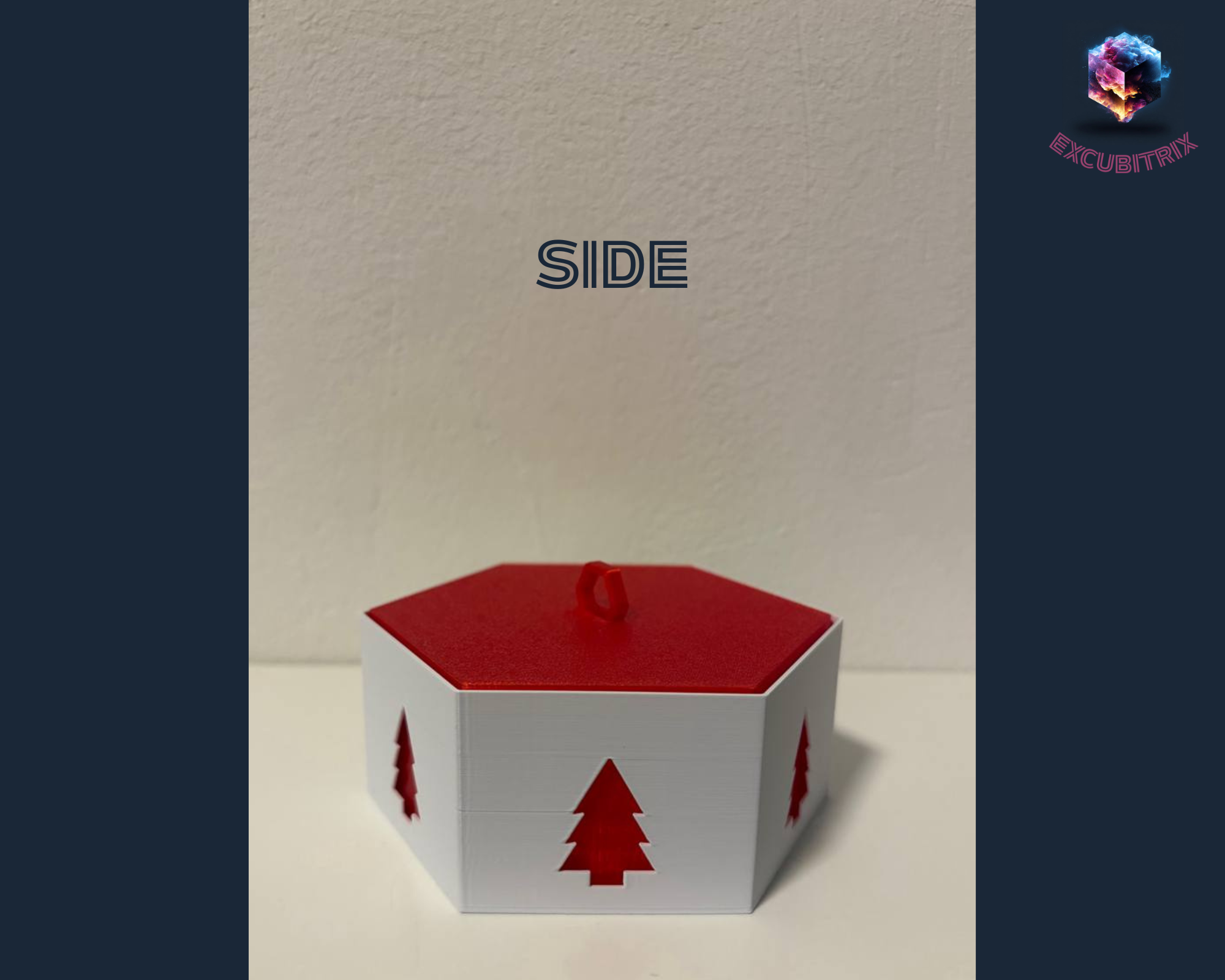 Weihnachten - Geschenkbox - Weihnachtsbäume - sechseckig