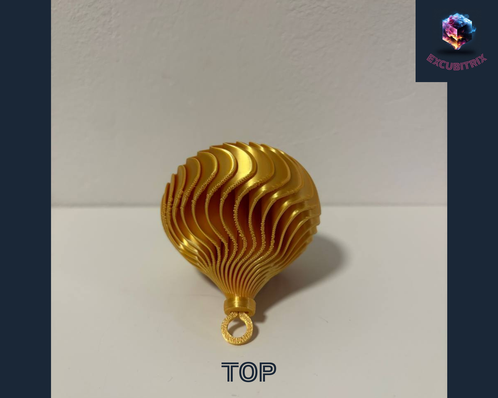 Gewellte Christbaumkugel - Durchmesser 5,6cm